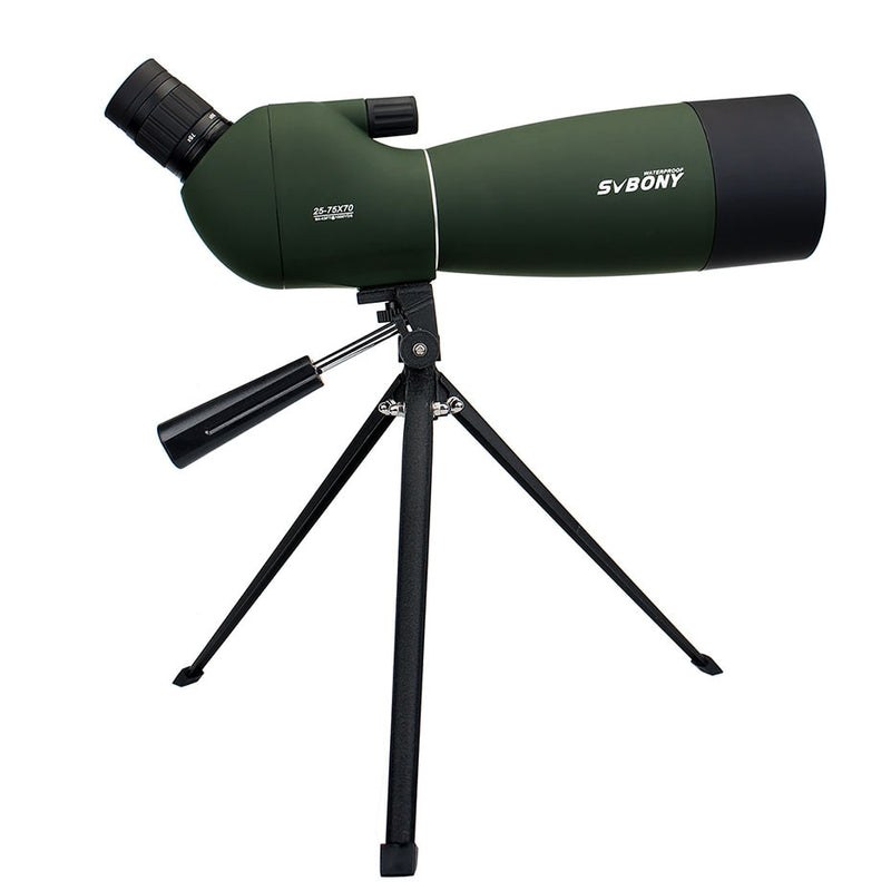 SVBONY 25-75x70mm Spotting Scope SV28 Telescope Continuous Zoom BK7 Prism MC Lens Waterproof Hunting Monocular +Tripod F9308B