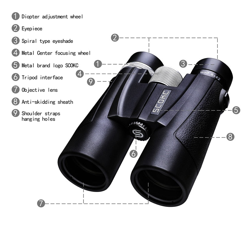 SCOKC Binoculars 10x42 8x42 Military HD High Power Telescope Professional Hunting Outdoor