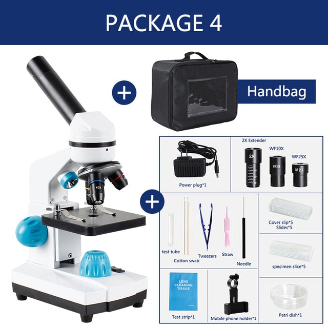 Zoom 2000x Biological HD Microscope +13PCS Accessories+ electronic eyepiece monocular Student  laboratory Lab education LED USB