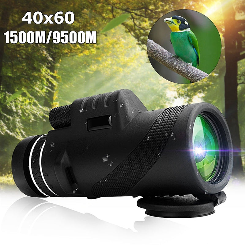 40X60 Day & Night Vision Dual-Focus HD Optics Zoom Monocular Telescope Waterproof Super Clear for Outdoor Hunting