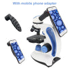 40X-2000X Biological Microscope with Adjustment Top/Bottom LED Illuminated Monocular Smartphone Mobile Phone Microscope Present