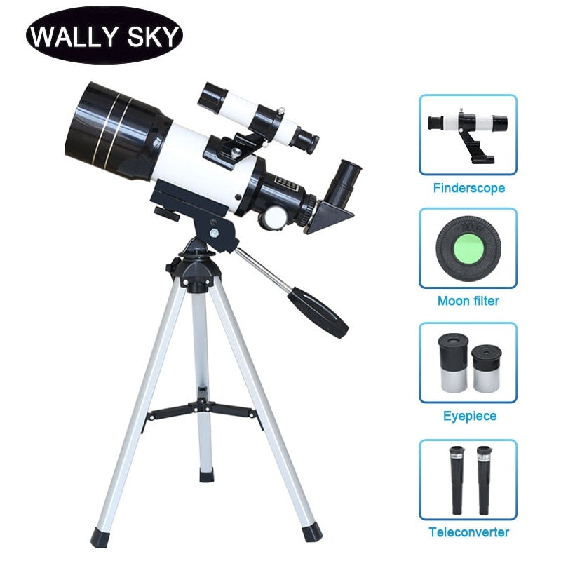 150X Astronomical Telescope 70 mm Wide Angle Kids Astronomical Monocular Telescope with Tripod Student Space Observation Present