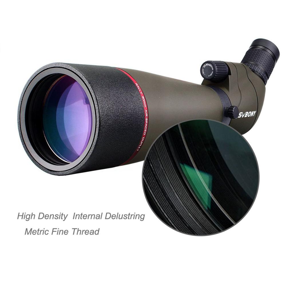 Svbony Spotting Scope 20-60X80 Zoom Refractor Telescope Multi-Coated Silver Prism Waterproof Outdoor Optics with Tripod SV13