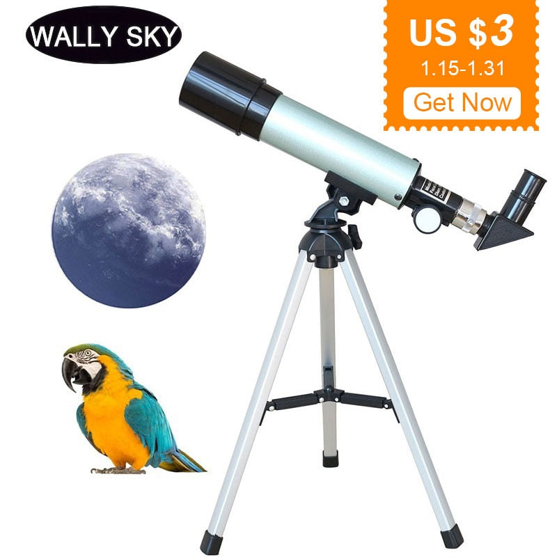 90X Kids Astronomical Telescope Outdoor Table Monocular Astronomical Telescope with Tripod Space Moon Watching  Spotting Scope